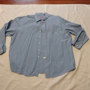 IZOD non-iron blue and white long sleeve shirt XXL